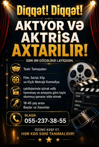 Aktyor Aktrisa Rejissor Ssenarist — 800 AZN, Bakı, Yasamal