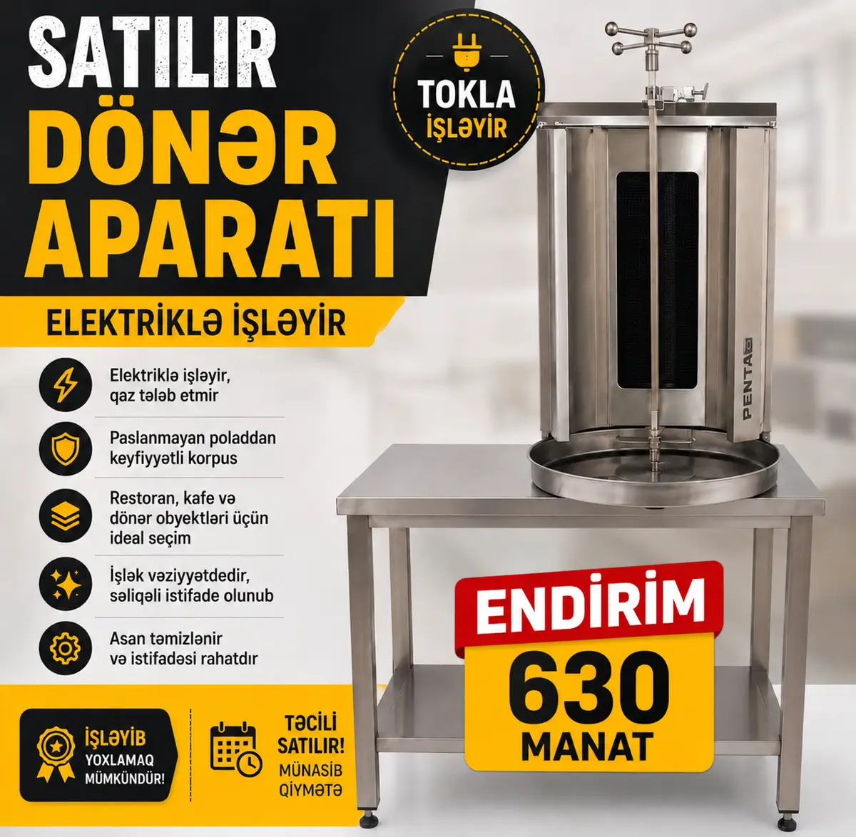 Remta dönər aparatı 3 gozlu — Mingəçevir elan şəkli